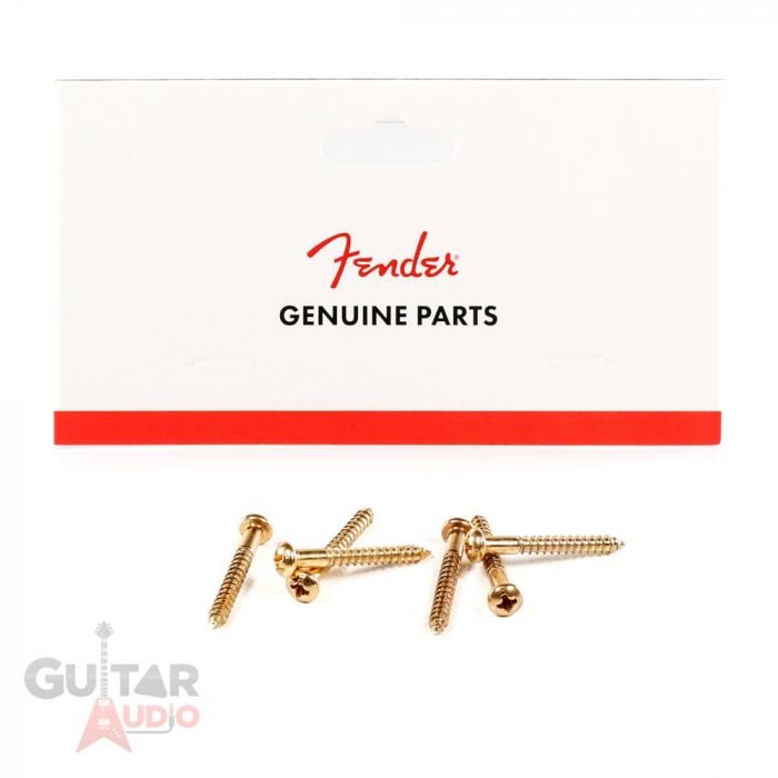 Genuine Fender USA GOLD Tremolo/Trem Bridge Mounting Screws - Pack of 6