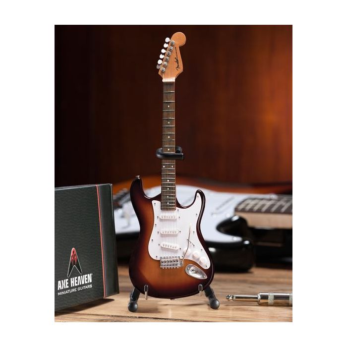 AXE HEAVEN Official Classic Sunburst Fender Strat Miniature Guitar Display Gift