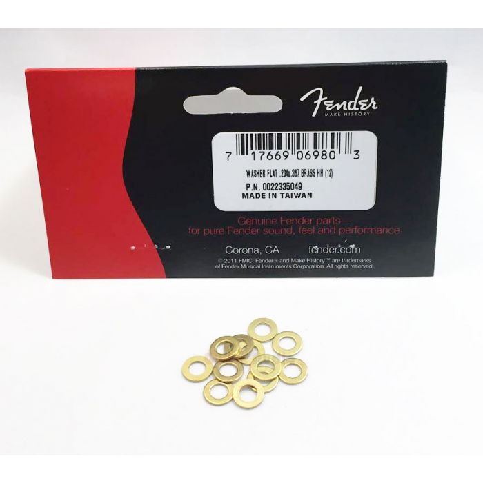 Genuine Fender Truss Rod Nut Flat Brass Washers - Pack of 12