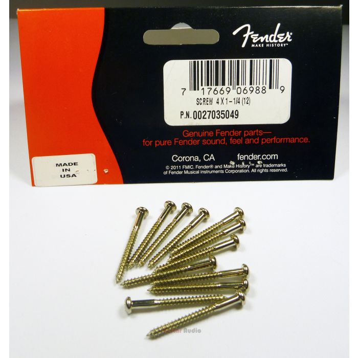 Genuine Fender Pickup Mounting Screws for P Bass/J Bass - Set of 12 - CHROME