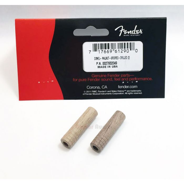 Genuine Fender Walnut Bi-Flex Truss Rod Wooden Dowels Cavity Plugs (Set of 2)