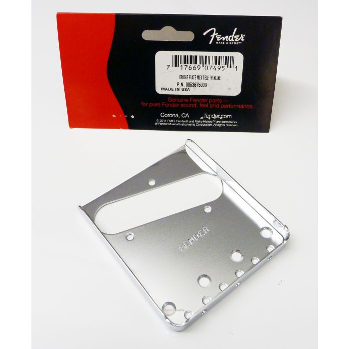 Genuine Fender American Vintage Telecaster Thinline Guitar Bridge Plate - CHROME