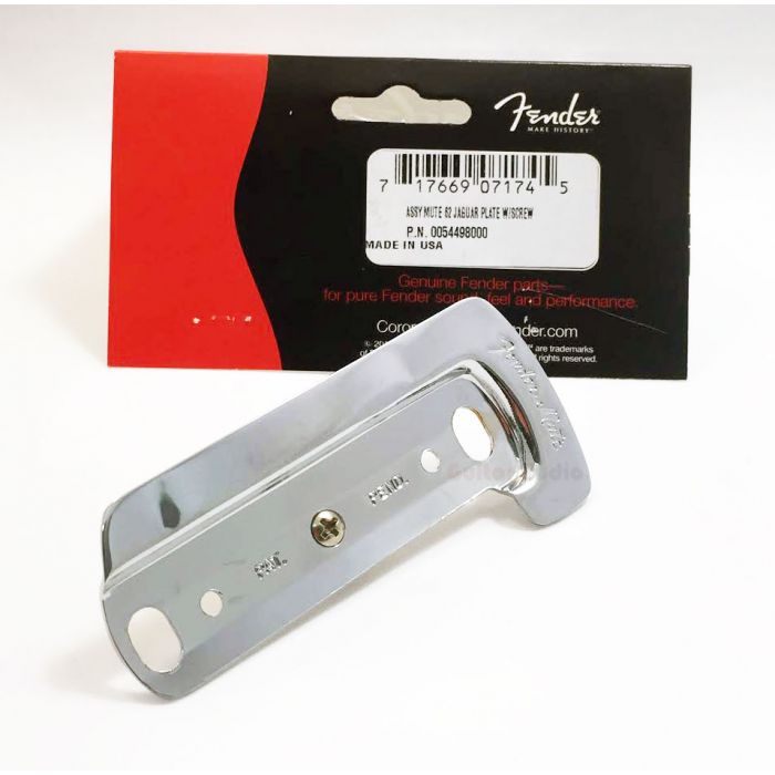 Genuine Fender '62 Jaguar or Jazzmaster Reissue Mute Plate with Screw - Chrome
