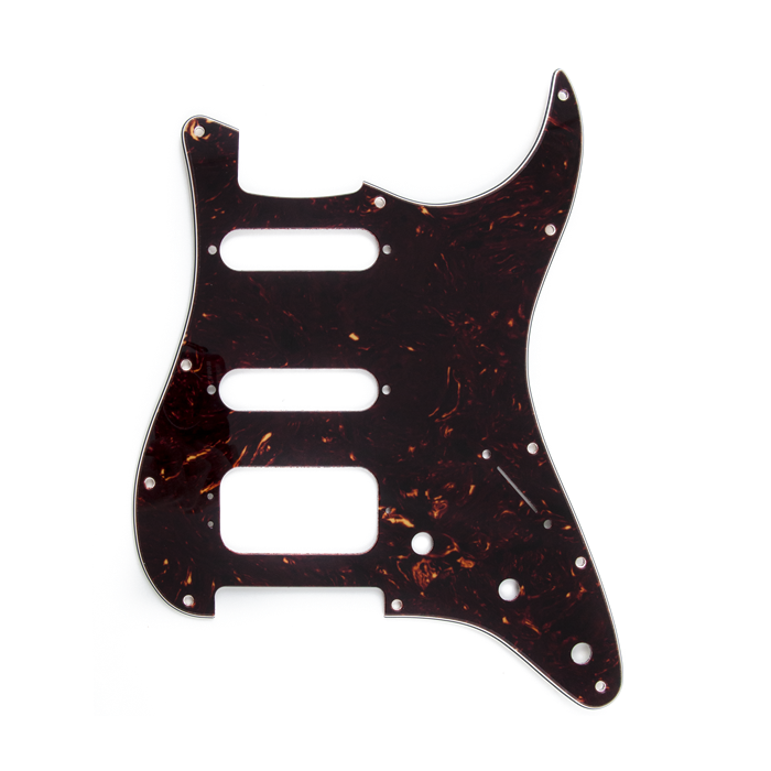 Genuine Fender 11-Hole Strat/Stratocaster Pickguard HSS, Brown Shell, 4-Ply