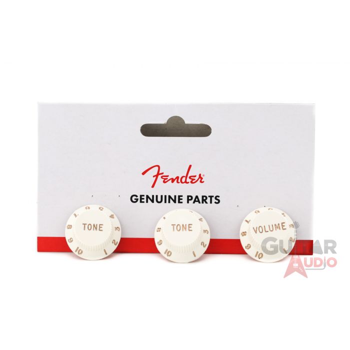 Genuine Fender Stratocaster/Strat Guitar Knobs - 2 Tone, 1 Volume - PARCHMENT