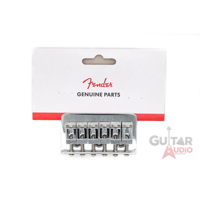 Genuine Fender Stratocaster Strat Hardtail Non-Tremolo Bridge Assembly - CHROME