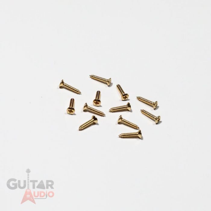 Genuine Gretsch Bezel Screws 0435G, Gold, 12-pack