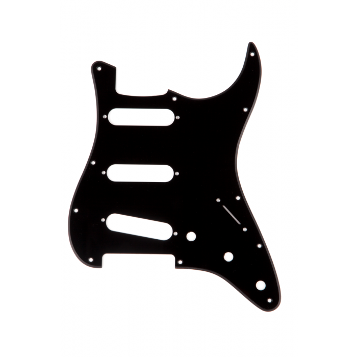 Genuine Fender 11-Hole Modern Strat/Stratocaster Pickguard SSS, BLACK, 1-Ply