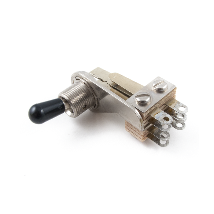 Genuine Fender 3-Position (DPDT) Toggle Pickup Switch, Chrome w/Black Tip