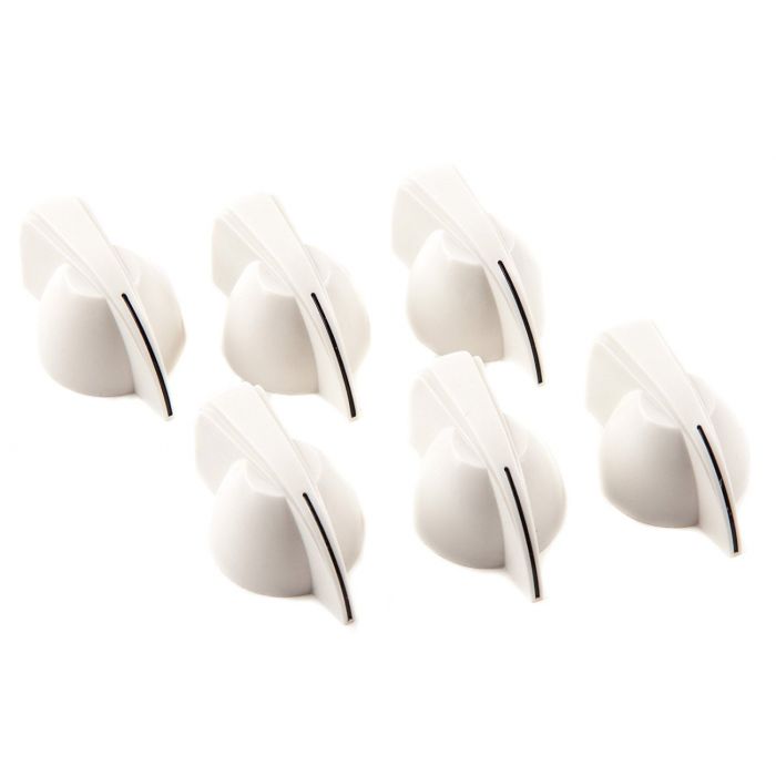 Genuine Fender Chicken Head Amp/Amplifier Control Knobs- Set of (6) - WHITE