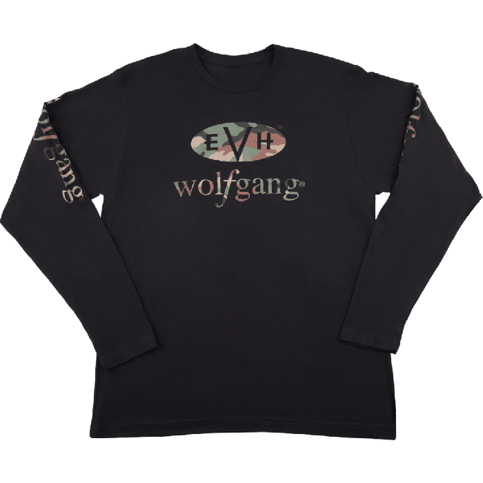 EVH Eddie Van Halen Wolfgang Camo Long Sleeve T-Shirt, Black, L, Large