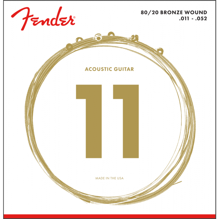 Fender 70CL 80/20 Bronze Acoustic Guitar Strings Set - CUSTOM LIGHT 11-52