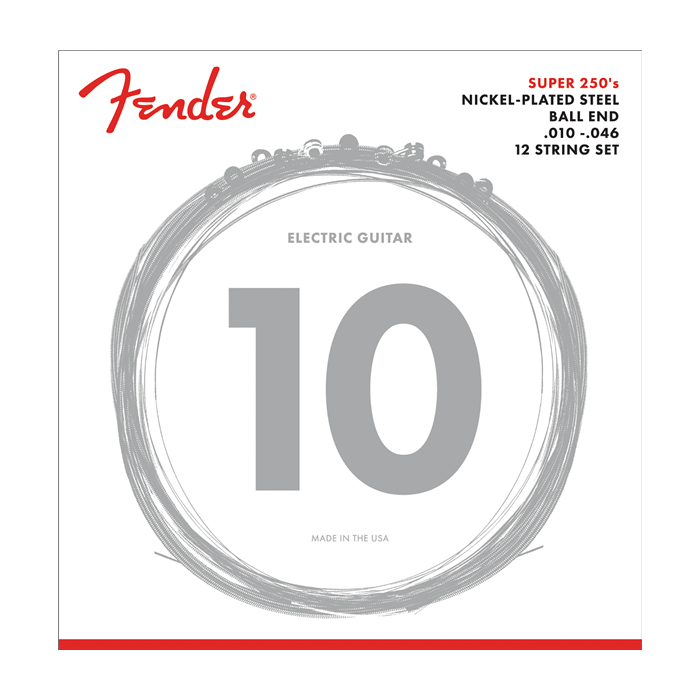 Genuine Fender XII Electric Guitar Strings - 12 String Set - NPS 10-46