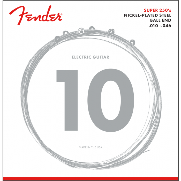 Fender Super 250R Nickel-Plated Steel Electric Guitar Strings Set, REGULAR 10-46