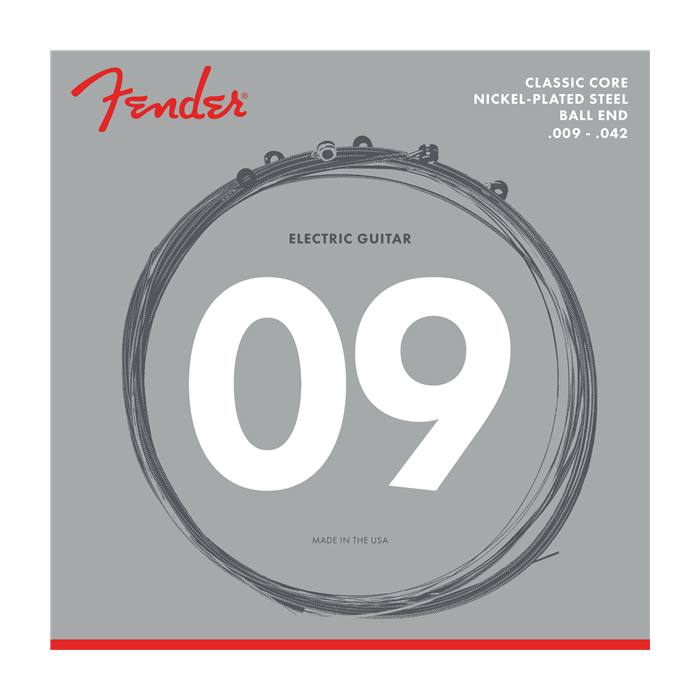 Fender 255L Classic Core Electric Guitar Strings Set, NPS Ball End 9-42