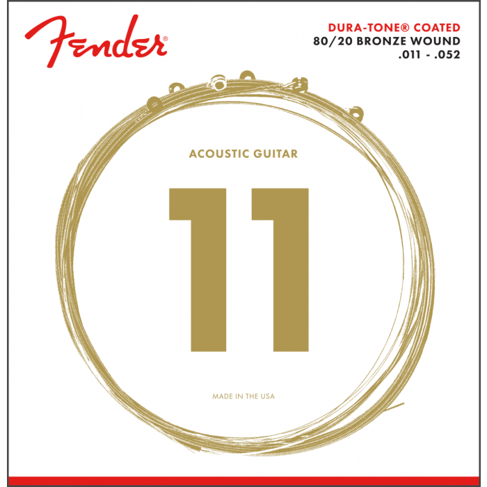 Fender 880CL Dura-Tone Coated Acoustic Guitar Strings - CUSTOM LIGHT 11-52