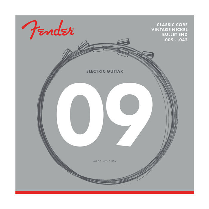 Fender 3155L Classic Electric Guitar Strings, Vintage Nickel, Bullet Ends 9-42