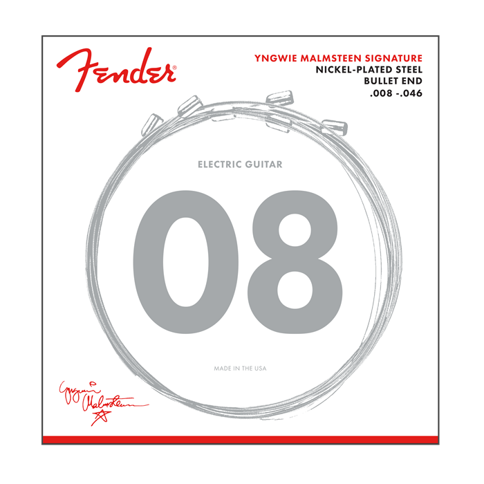 Fender Yngwie Malmsteen Signature Electric Guitar Strings, SUPER LIGHT 8-46