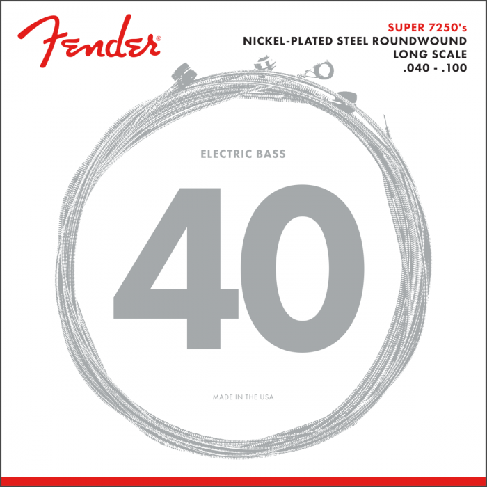 Fender 7250L NPS Roundwound Electric Bass Strings, Long-Scale LIGHT 40-100