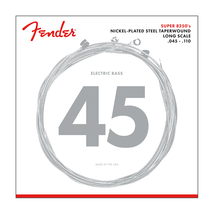 Fender 8250M NPS Taperwound Electric Bass Strings, Long Scale MEDIUM 45-110