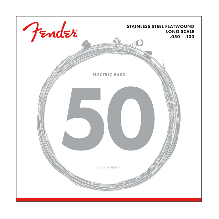 Fender 9050ML Stainless Flatwound Bass Strings, Long Scale MED LIGHT 50-100