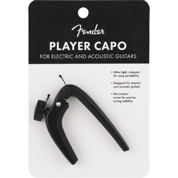 Genuine Fender Player Electric AND Acoustic Guitar Capo, Black