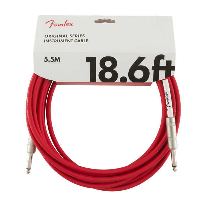 Genuine Fender Original Series Instrument/Guitar Cable, FIESTA RED, 18.6' ft