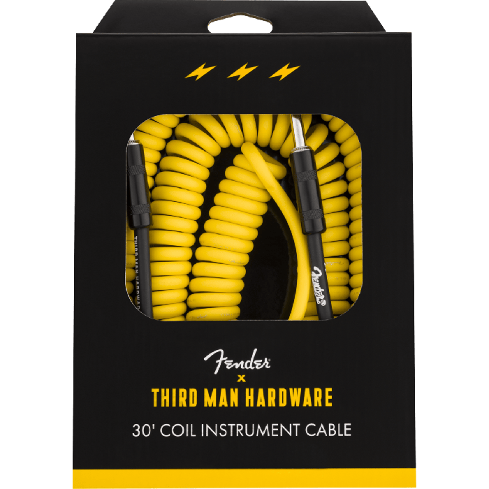 Fender x Third Man Hardware 30' Coiled Instrument/Guitar Cable, Yellow
