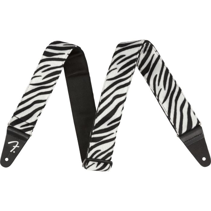 Genuine Fender 2" Wide, Wild Animal Faux Print Guitar Strap - Zebra