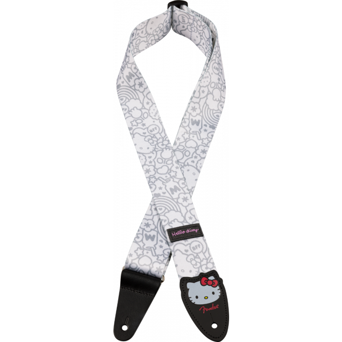 Fender X Hello Kitty Official White Poly Guitar Strap, 2" Width
