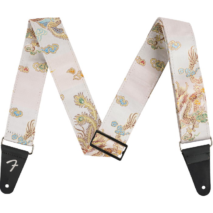 Genuine Fender Satin Dragon Guitar Strap, Ivory