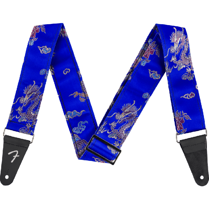 Genuine Fender Satin Dragon Guitar Strap, Royal Blue