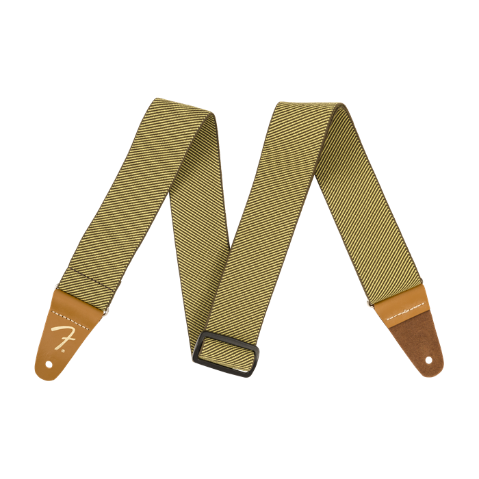 Genuine Fender WeighLess Stretch/Elastic Tweed Guitar Strap, Yellow Tweed