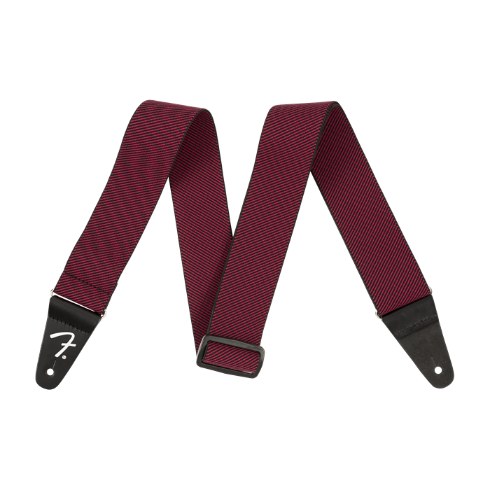 Genuine Fender WeighLess Stretch/Elastic Tweed Guitar Strap, Red Tweed