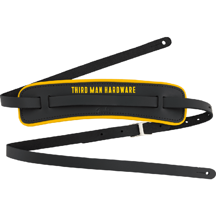 Genuine Fender x Third Man Hardware Leather Strap, Black/Yellow