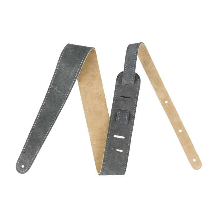 Genuine Fender 2" Wide Suede Guitar Strap, Gray/Tan, Reversible
