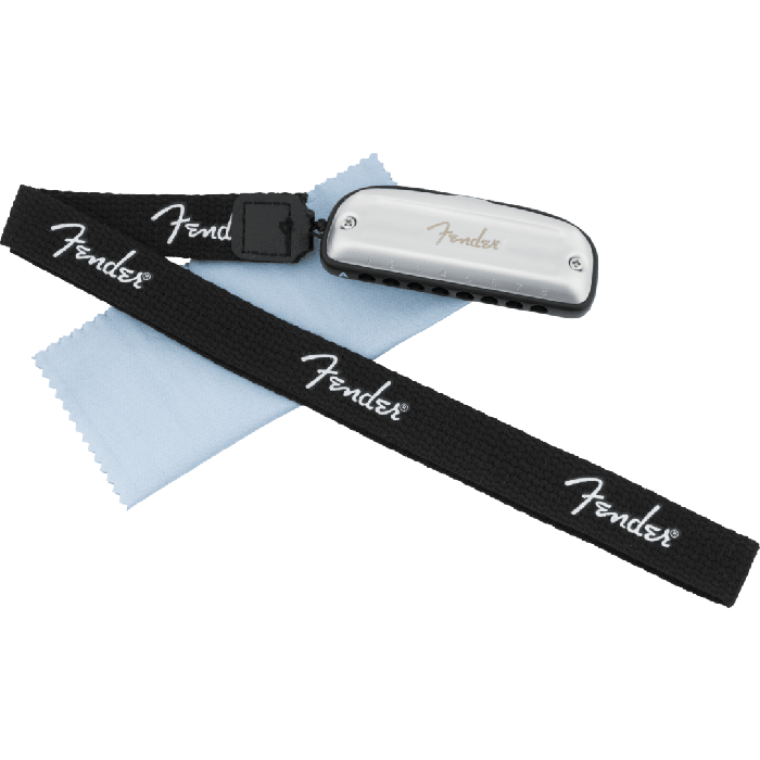 Fender Blues Junior Harmonica with Necklace Lanyard, Key of C, 099-0701-201