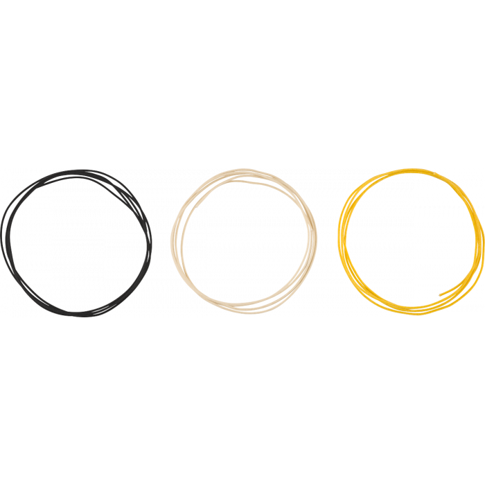 Genuine Fender Pure Vintage Cloth Wire, 22 AWG, Black, White, Yellow, 5'