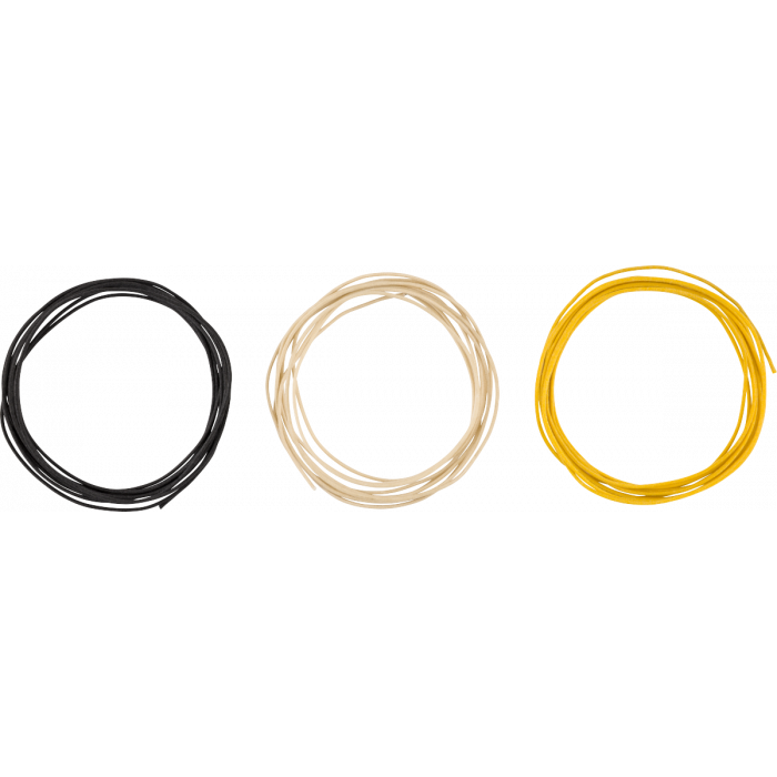 Genuine Fender Pure Vintage Cloth Wire, 22 AWG, Black, White, Yellow, 10'
