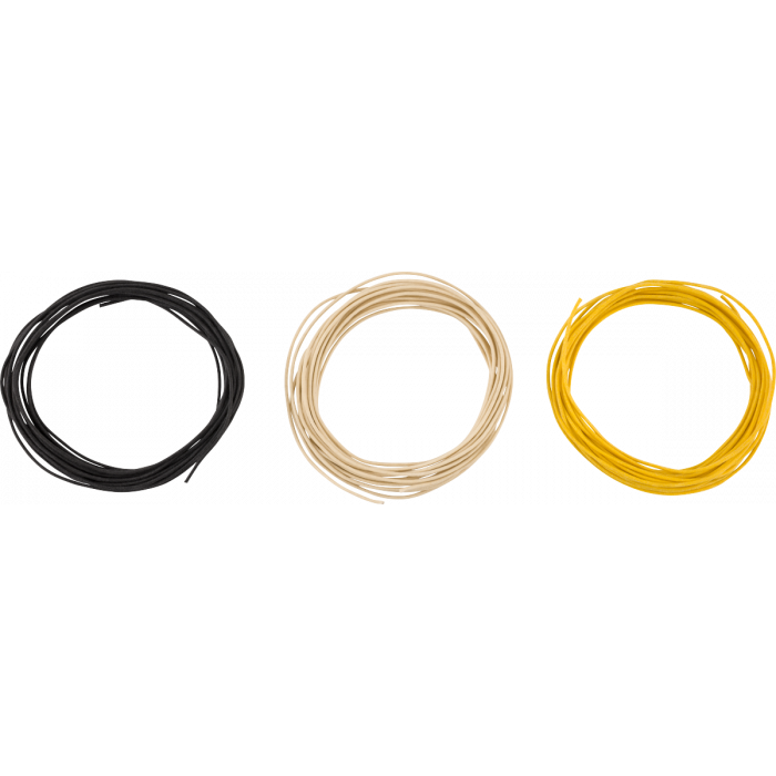 Genuine Fender Pure Vintage Cloth Wire, 22 AWG, Black/White/Yellow, 15'