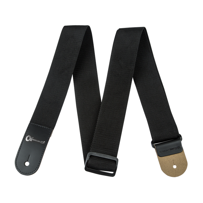 Charvel Logo 2" Poly Adjustable Guitar Strap, Black with Leather Ends