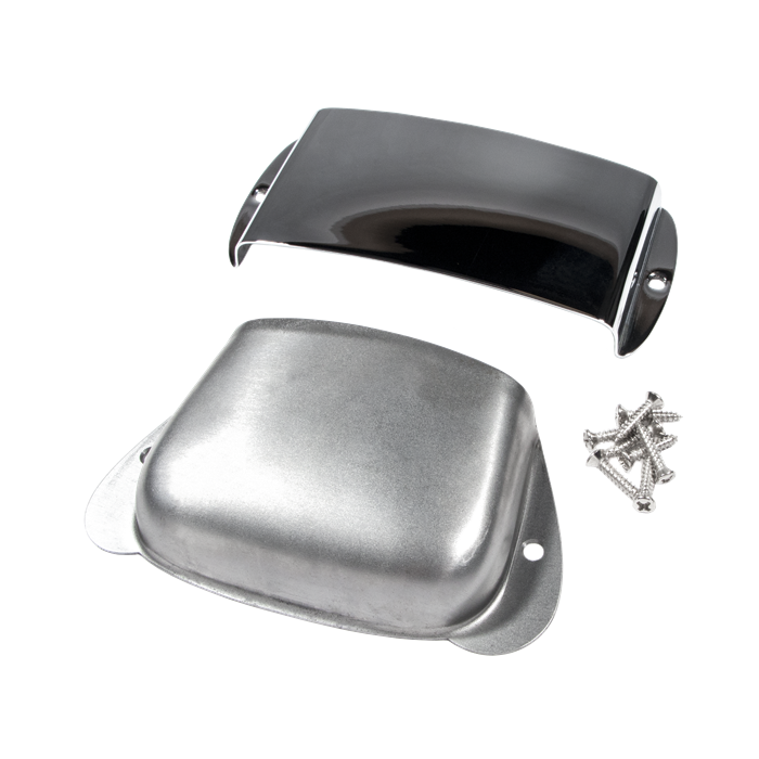 Genuine Fender Vintage Precision/P-Bass Chrome Ashtray Bridge/Pickup Covers Set