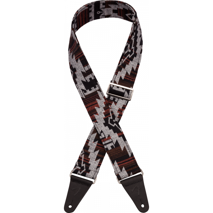 Genuine Fender 2" Wide Zion Guitar Strap, Black Aztec - 099-2132-551