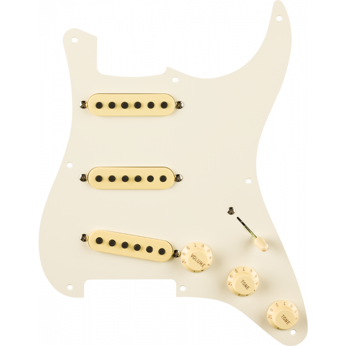 Fender Eric Johnson Pre-Wired Stratocaster Loaded Pickguard, Parchment, 8-Hole
