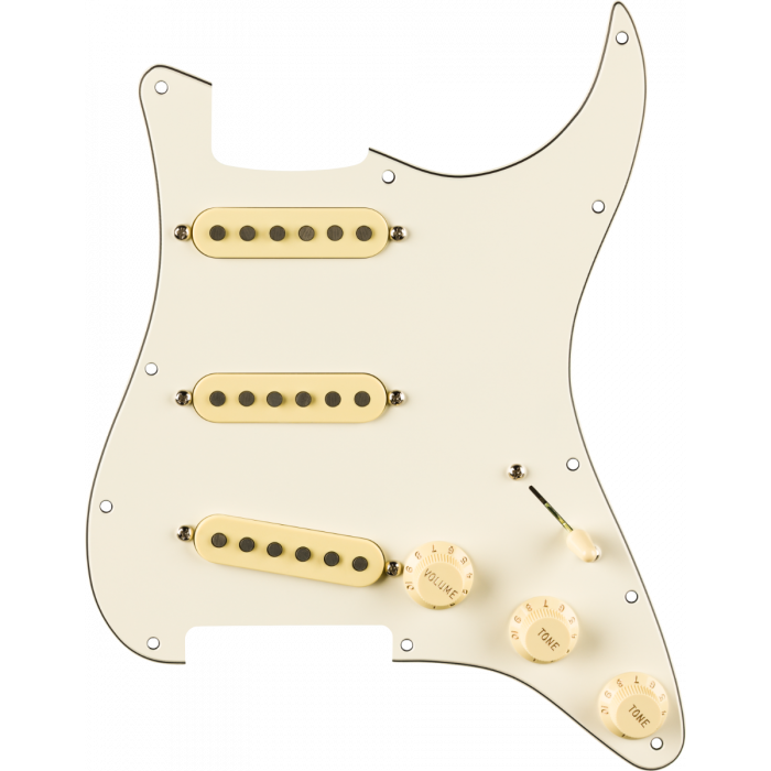 Fender Eric Johnson Pre-Wired Stratocaster Loaded Pickguard, Parchment,11-Hole