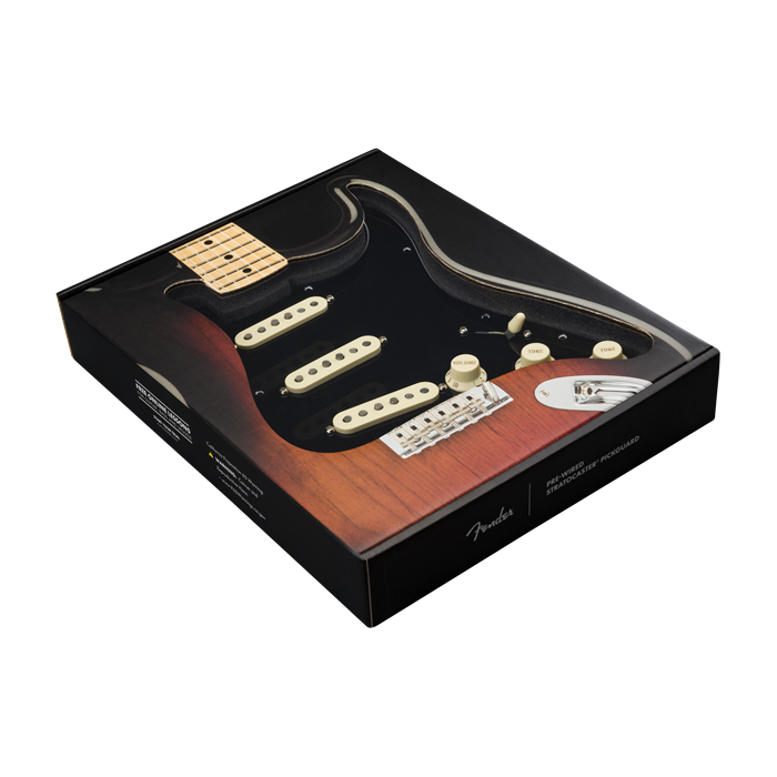 Genuine FENDER Pre-Wired FAT '50s Loaded Strat 11-Hole BLACK Pickguard