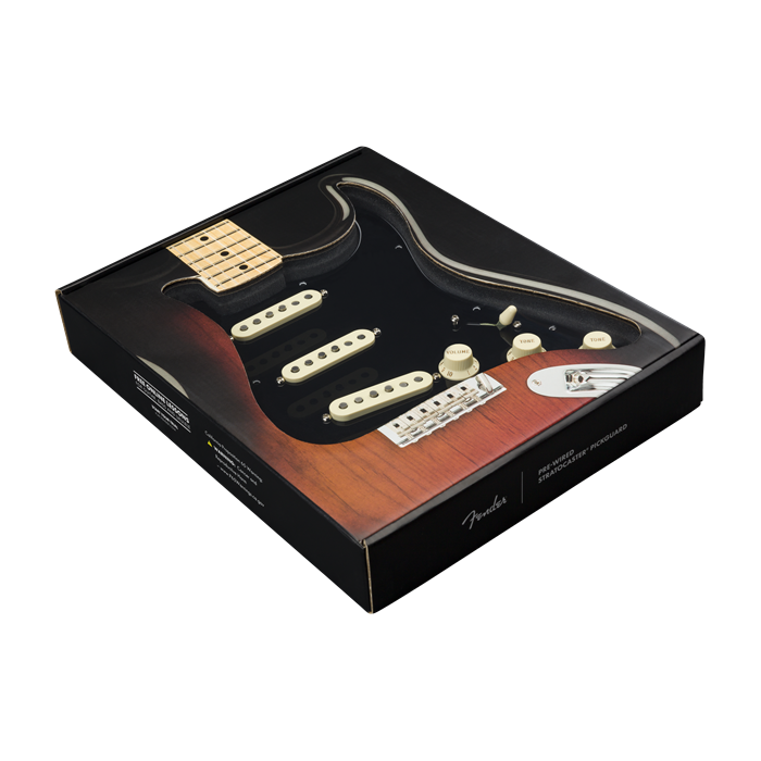 Genuine FENDER Pre-Wired TEXAS SPECIAL Loaded Strat 11-Hole BLACK Pickguard