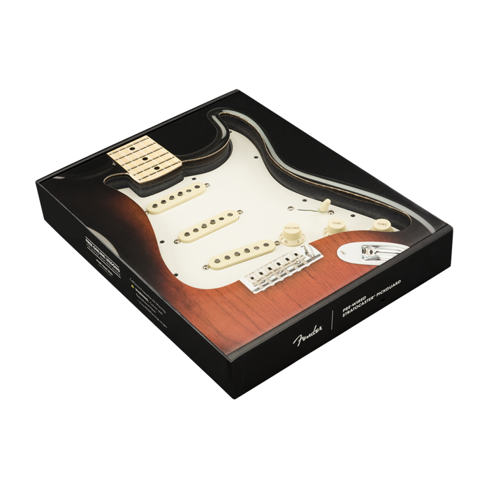 Genuine FENDER Pre-Wired TEX-MEX Loaded Strat 11-Hole Parchment Pickguard