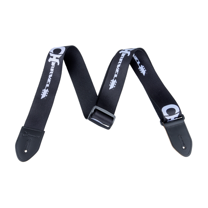 Genuine Charvel Logo Guitar Strap, Black with White Logo
