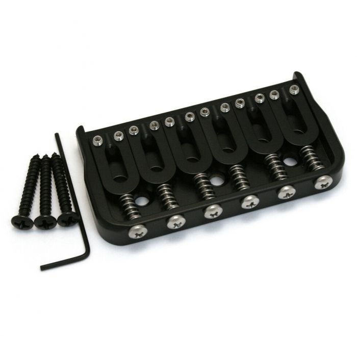 Hipshot 41065B 6-String Hardtail Fixed Electric Guitar Bridge .175" - BLACK
